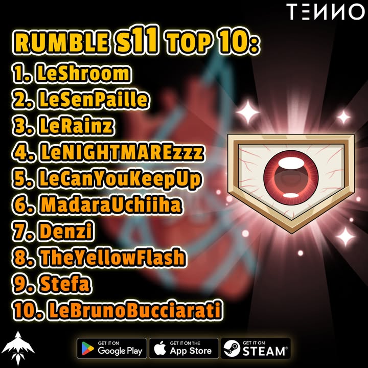 Rumble Season 11 Results and Badges Guide - Tenno Ultimate Ninja RPG Wiki