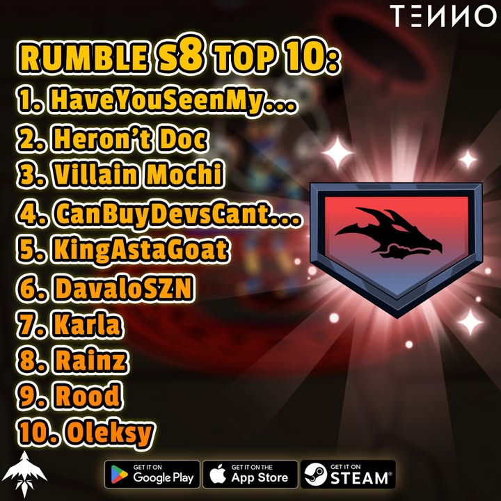 Rumble Season 8 Final Results, Rewards & Claim Guide - Tenno Ultimate Ninja RPG Wiki