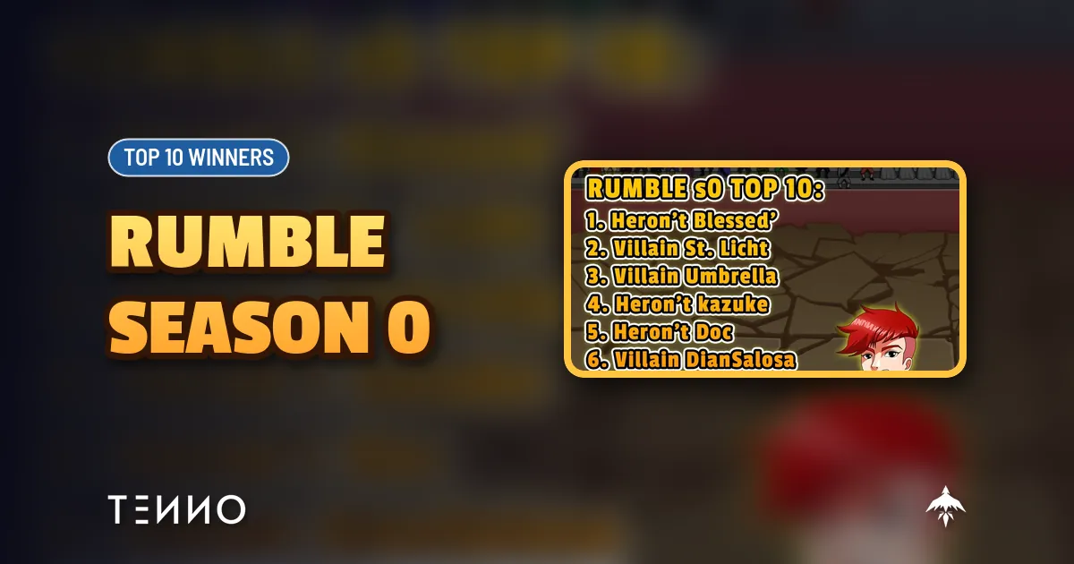 Rumble Season 0 Leaderboard and Top 10 Winners - Tenno Ultimate Ninja RPG Wiki